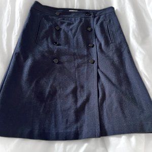 Ann Taylor LOFT | Navy Pencil Midi Skirt w/ Buttons and Real Pockets | Size 12